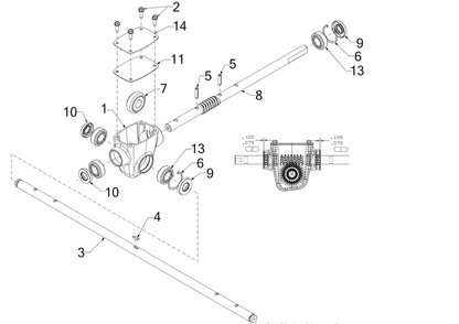 Auger Gearbox Assembly Diagram and Parts List for 3X30-INCHHD (31AH5EVW710)(2023) Cub Cadet Snow Blower